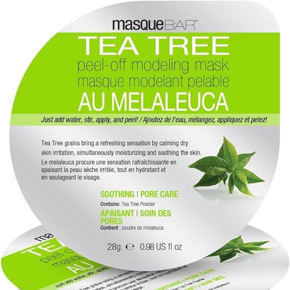 3 Pack Masque Bar Tea Tree Peel-Off Modeling Mask Pack of Three Soothing NIB